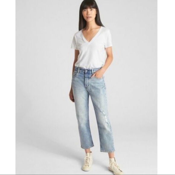 GAP Denim - Gap Cone Denim High Rise Straight Leg Crop Jeans